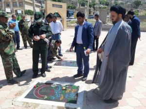 آیین عطرافشانی گلزار شهدای سرفاریاب به مناسبت حماسه سوم خرداد