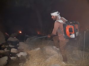 مهار آتش سوزی جنگلهای کوه نور سرفاریاب نیازمند هلی‌کوپتر آبپاش و بالگرد